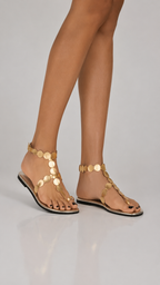 FUDA ÉLIA Deri Sandalet - GOLD