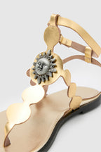 FUDA 26Y902 SOLEA Deri Sandalet - GOLD
