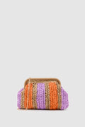Fuda Hasır Medium Clutch & Çapraz Çanta - TURUNCU