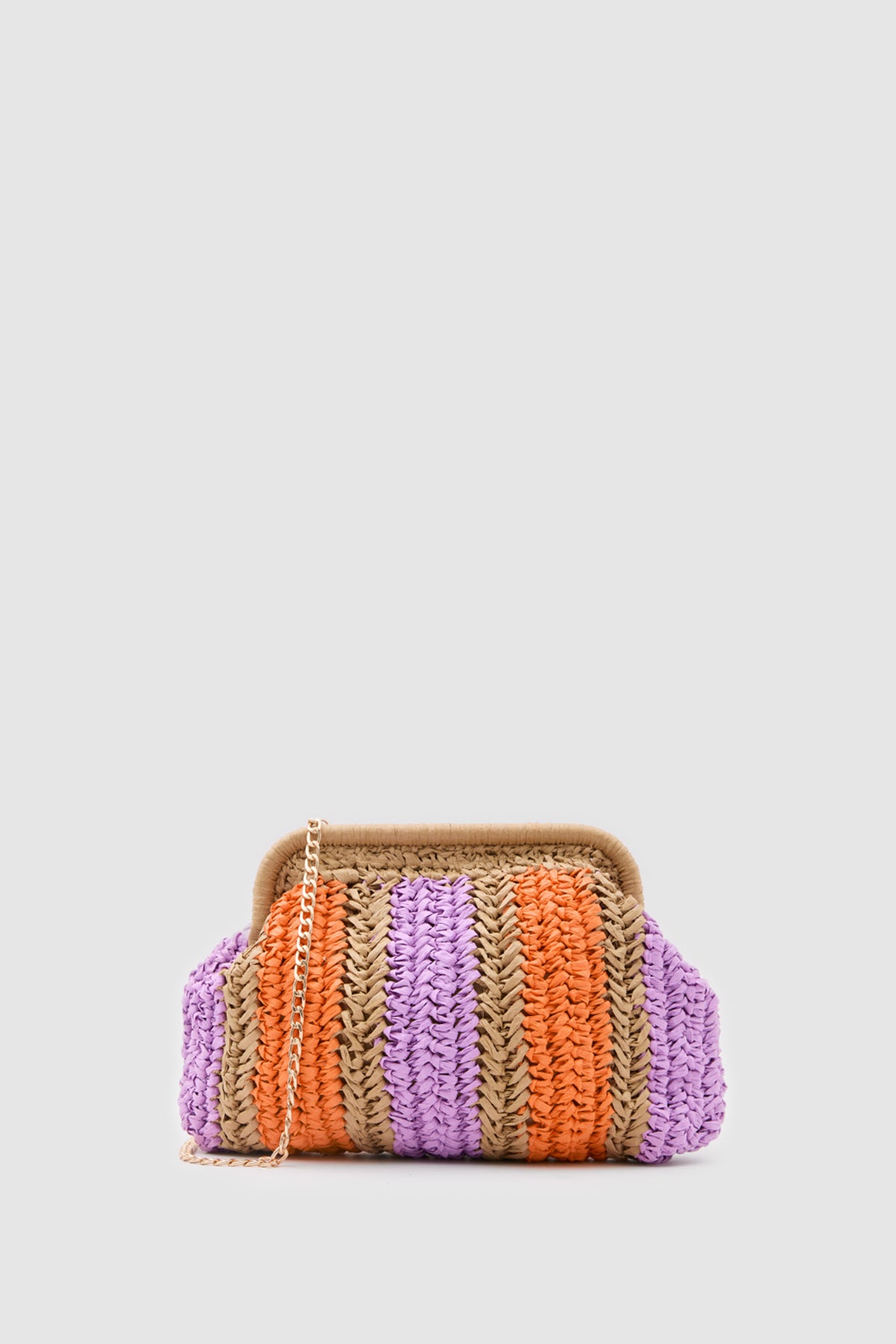Fuda Hasır Medium Clutch & Çapraz Çanta - TURUNCU