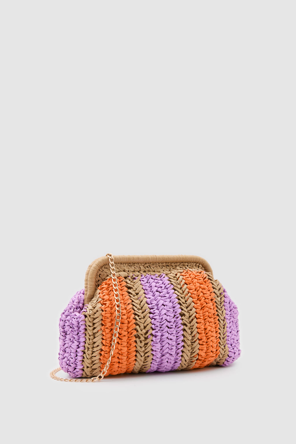 Fuda Hasır Medium Clutch & Çapraz Çanta - TURUNCU