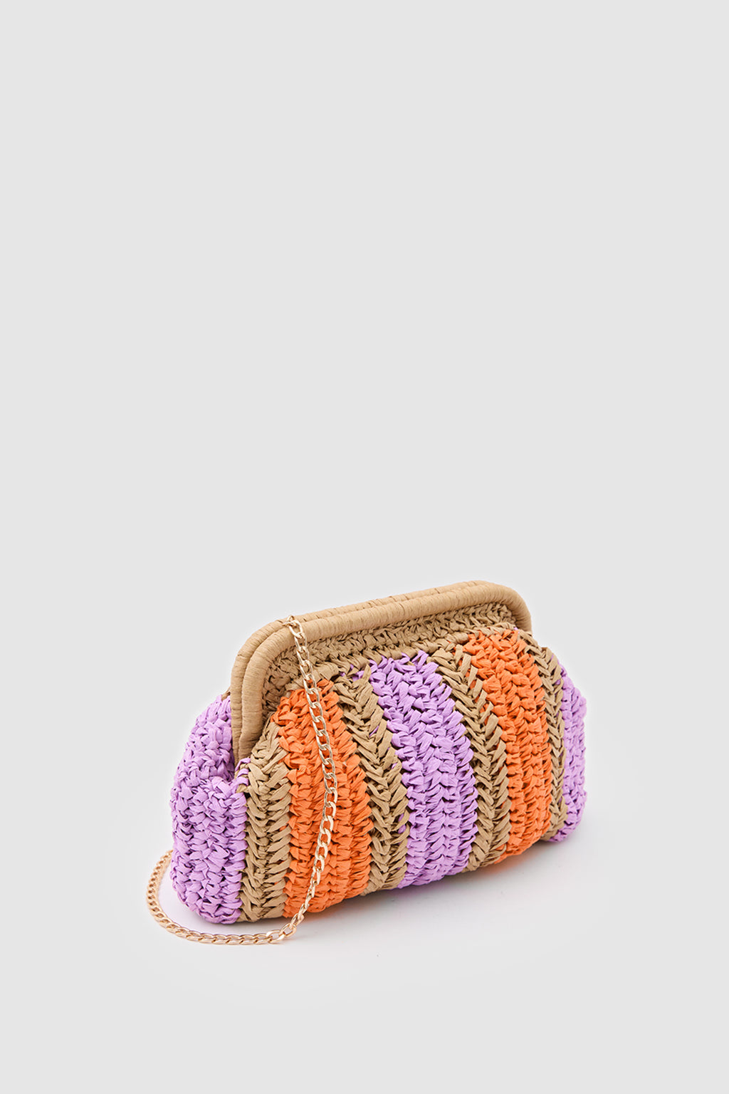 Fuda Hasır Medium Clutch & Çapraz Çanta - TURUNCU