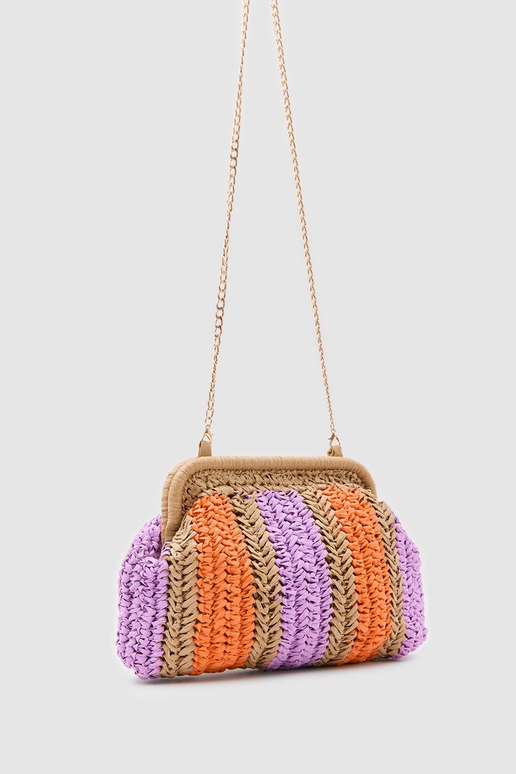 Fuda Hasır Medium Clutch & Çapraz Çanta - TURUNCU