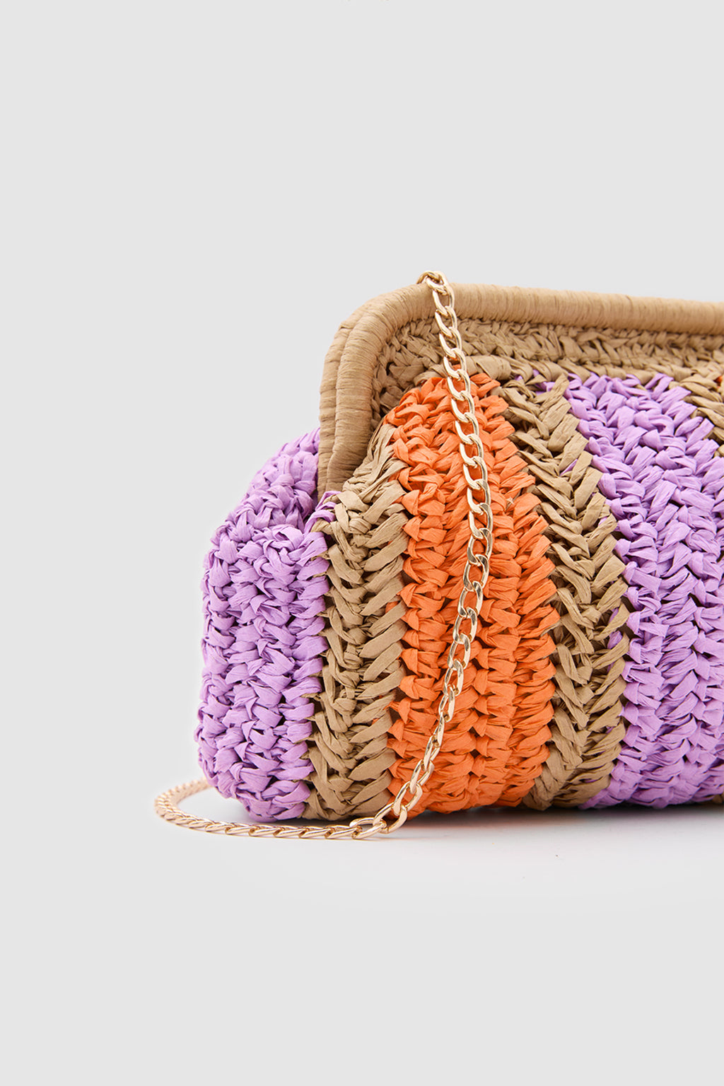 Fuda Hasır Medium Clutch & Çapraz Çanta - TURUNCU