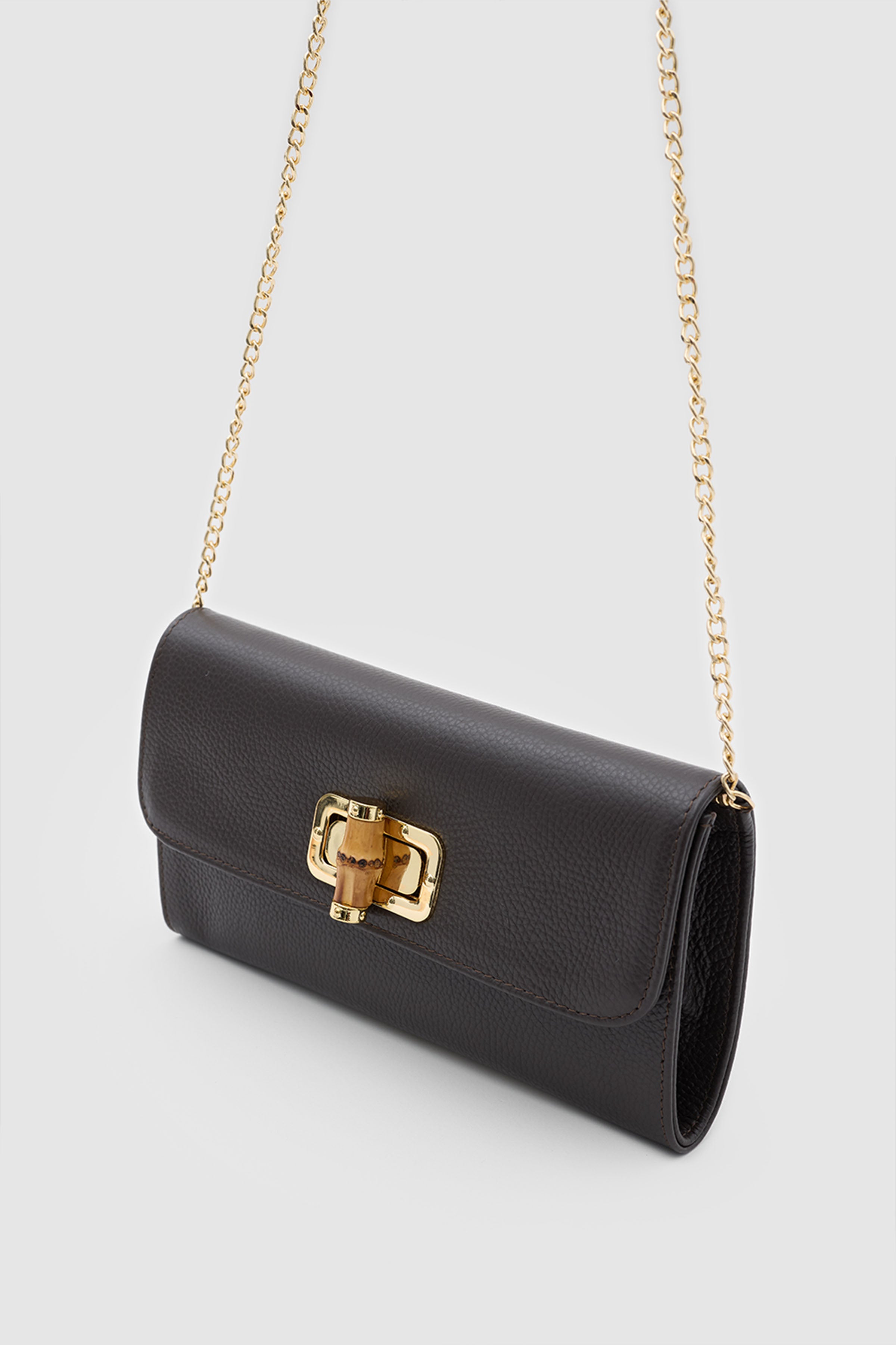 OY26503 D FUDA İTHAL DERİ CLUTCH - KAHVE