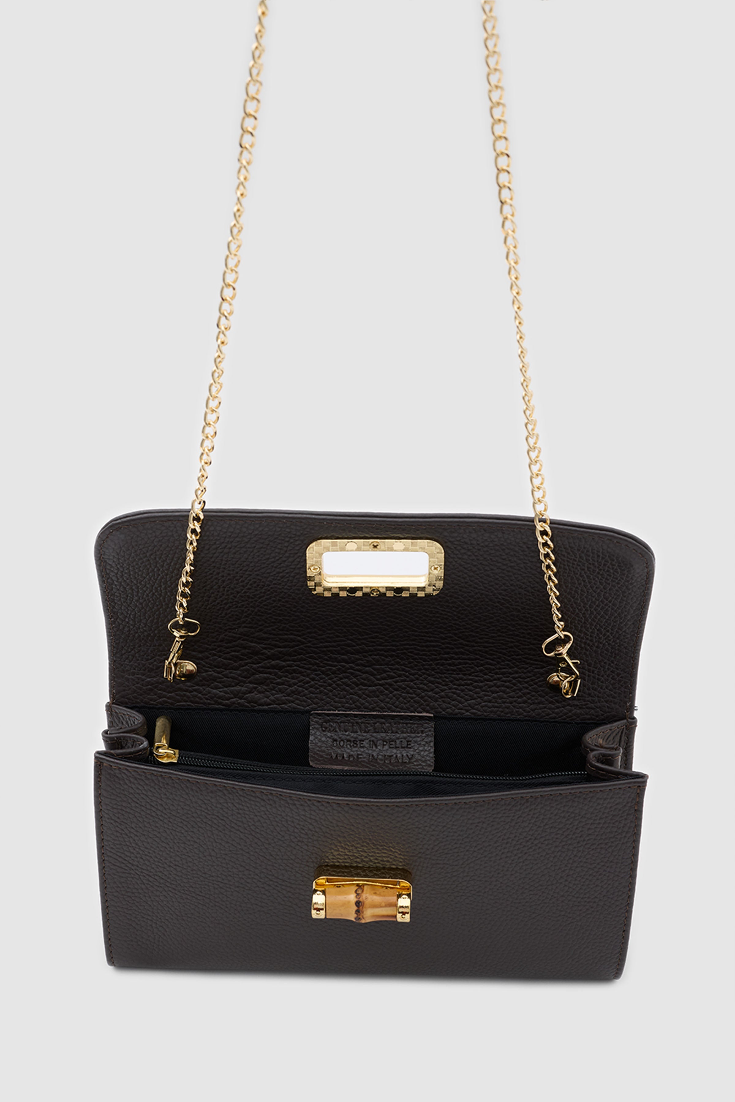 OY26503 D FUDA İTHAL DERİ CLUTCH - KAHVE
