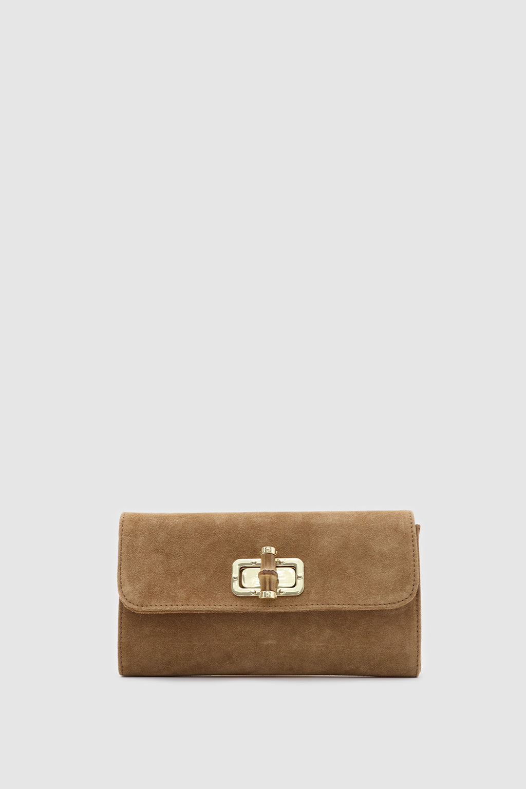 OY26503 FUDA İTHAL SÜET DERİ CLUTCH - TABA SÜET