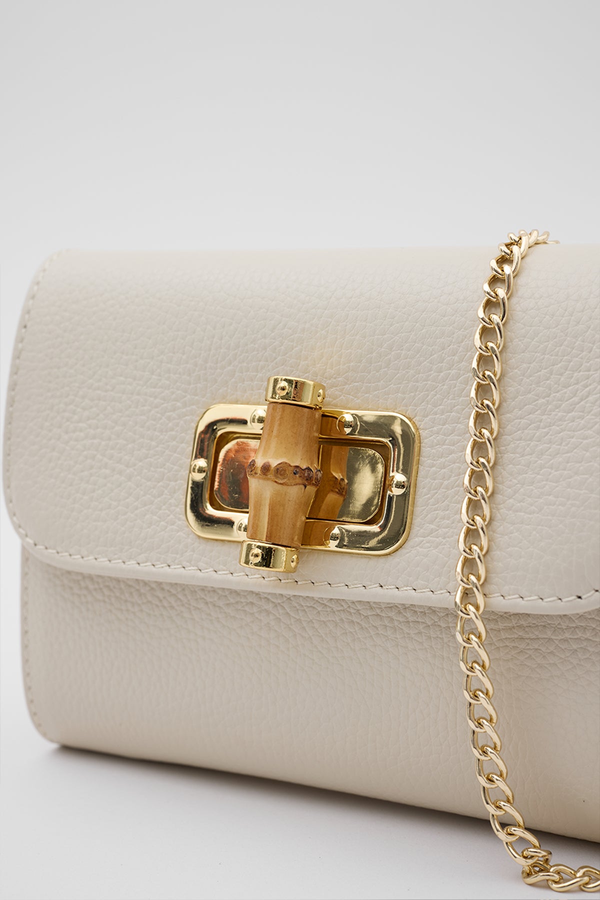 OY26504 D FUDA İTHAL DERİ CLUTCH - BEJ