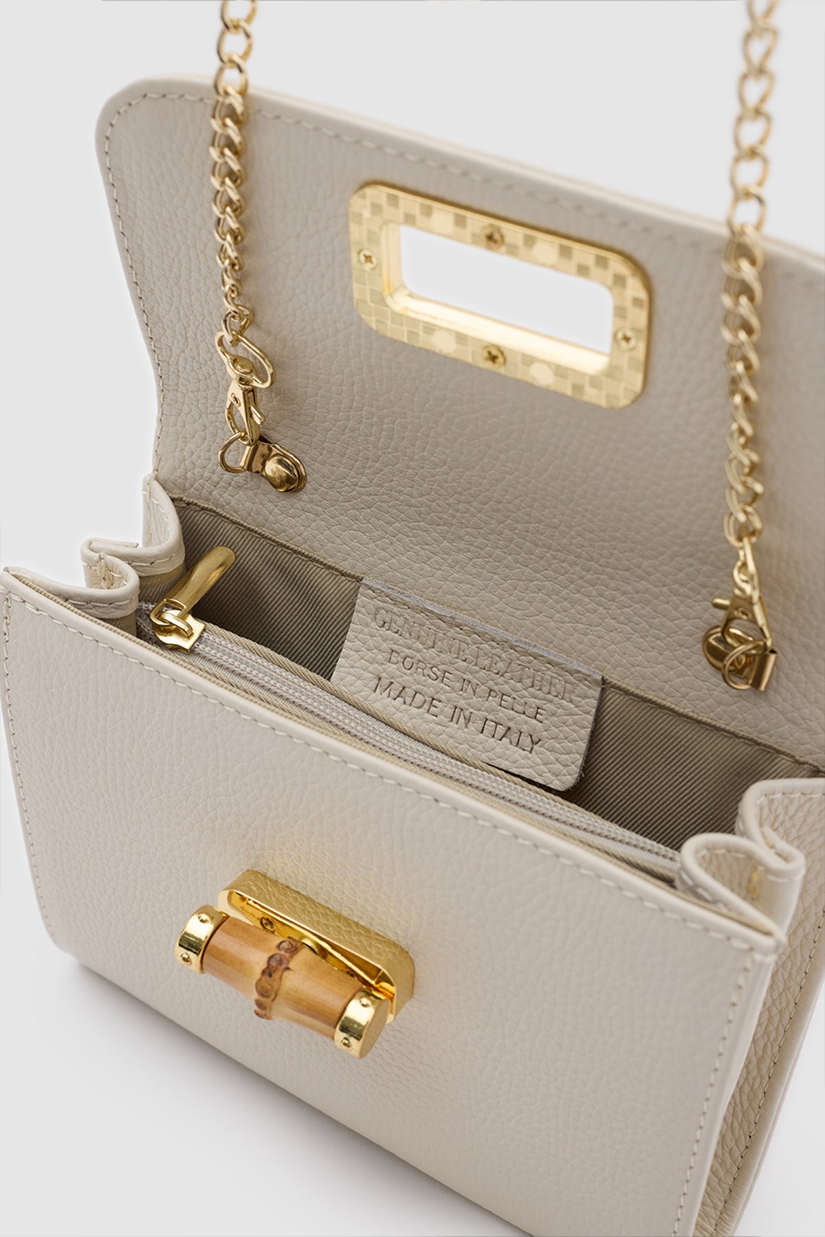 OY26504 D FUDA İTHAL DERİ CLUTCH - BEJ