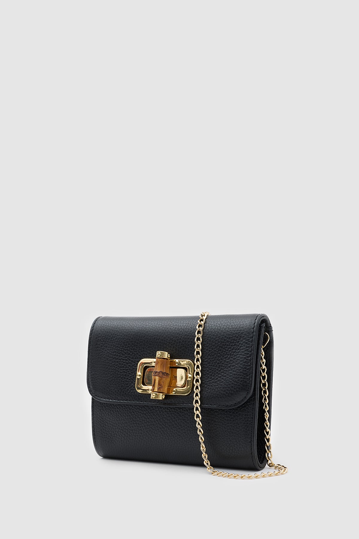 OY26504 D FUDA İTHAL DERİ CLUTCH - SİYAH