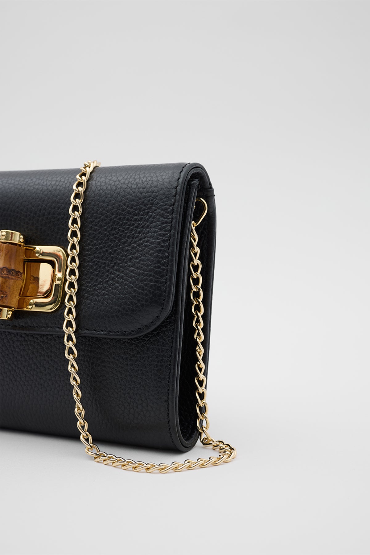 OY26504 D FUDA İTHAL DERİ CLUTCH - SİYAH