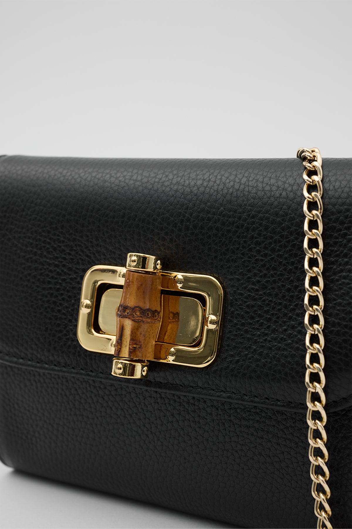 OY26504 D FUDA İTHAL DERİ CLUTCH - SİYAH
